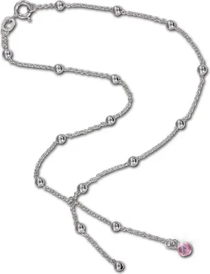 Image de SilberDream Chaîne de cheville 25cm pour femmes boules scintillantes zirconium argent véritable D2SDF023A