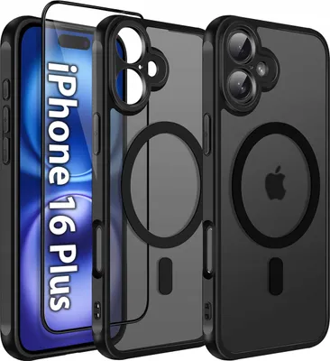 Produktbild von iPhone 16 Plus Hülle für MagSafe MATT VERSTÄRKTES 360° 5D PREMIUM Glas