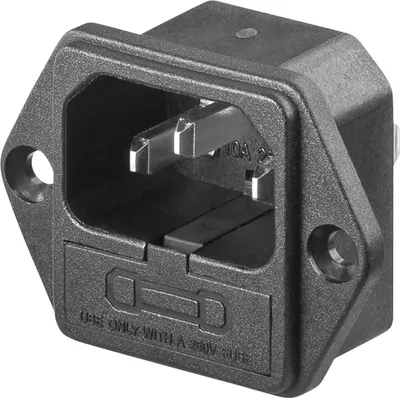 Produktbild von AC-Einbaustecker mit Sicherungshalter, (* mm²) Anschluss für Kaltgerätekabel