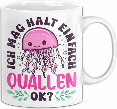 Produktbild von Quallen-Liebhaber Tasse Geschenk Ich Mag Halt Einfach Quallen Ok Geschenkidee Geburtstag Kaffee-Becher (Weiß)