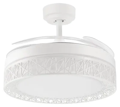 Imagen del producto de Ventilador de techo con luz LED - Blanco - 36W de luz LED - 6 velocidades - Ideal para salón