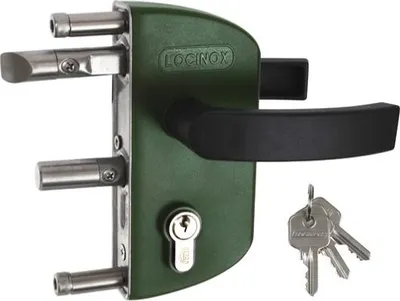 Image de LAKZ Locinox Serrure de jardin avec poignée polyamide pour profil de 40 mm, vert RAL 6005