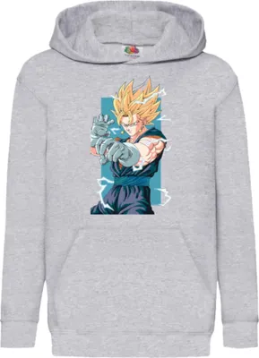 Produktbild von Kinder Kapuzenpullover Dragon Anime Manga Ball Z Gogeta, 12-13 Jahr - 152 / Grau