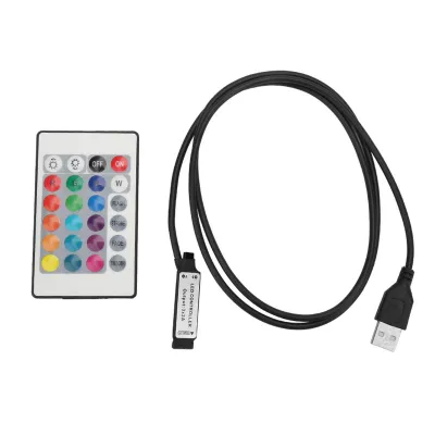 Image de 5V 24 Key RGB LED Light Strip Wireless Remote Control USB 6A Lamp Effect IR Controller(1m)