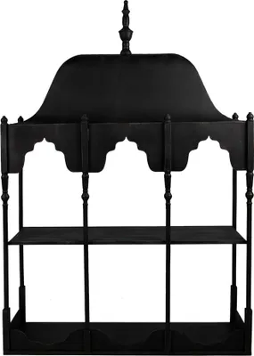 Produktbild von Clayre & Eef Wandregal 102x25x157 cm Schwarz Metall