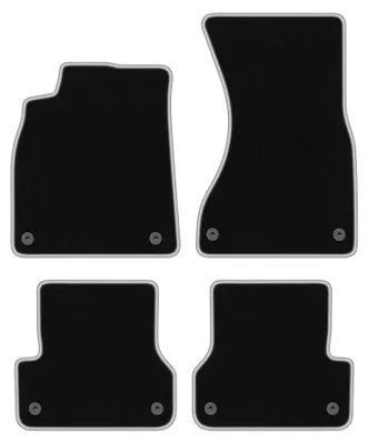 Immagine prodotto di Tappetini in moquette per Audi A6 C7 2011-2017 (berlina/station wagon) – set 4 pezzi, nero/argento, su misura – Wielganizator CARLUX