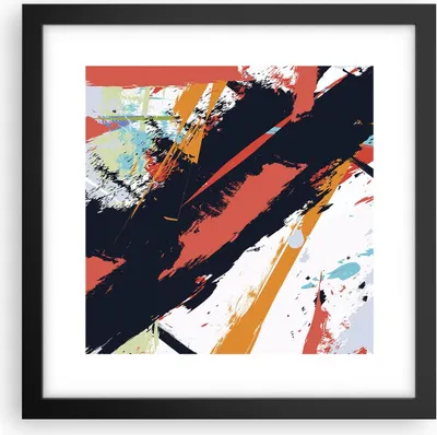 Produktbild von Gerahmtes Poster - Schwarzer Rahmen - Abstraktion Graffiti Modern - 30x30 cm - Wand Bild - Wanddeko - Wandbilder - Wandposter - Bilderrahmen - Bilder - Kunstdruck - Wandbild - P2BAC30x30-4257
