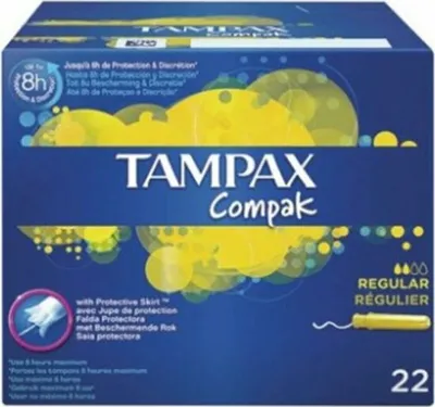 Zdjęcie produktu dla Tampax Compak Regular 22 sztuki