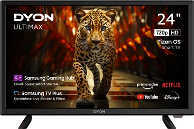 Produktbild von DYON Ultimax 24H-TI-W Smart LED TV, 24 Zoll (60 cm), 1366 x 768 HD, Samsung TV Plus, Gaming & Hub