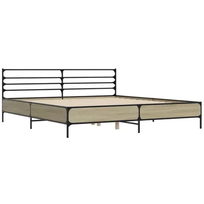 Produktbild von Bettgestell Sonoma-Eiche 180x200 cm Holzwerkstoff und Metall