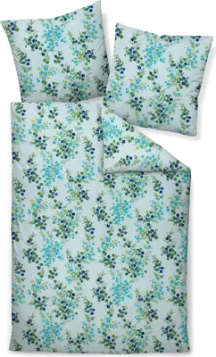 Produktbild von Janine Design Bettwäsche-Garnitur Mako-Soft-Seersucker 20148 TANGO Farbe grün royalblau Größe 135x200+80x80