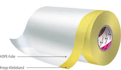 Produktbild von PE Abdeckfolie, selbstklebend mit Krepp Klebeband 33m (PE mit Krepp 550)