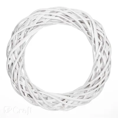 Obrázok produktu pre Wianek wiklinowy biały 36 cm