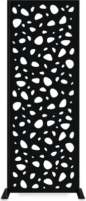 A black decorative panel with a pebble-like pattern.