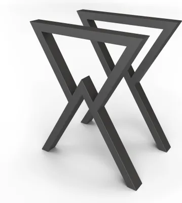 Produktbild von 1xPaar sossai Tischkufen in Schwarz 60x72cm Tischgestell Tischbeine Tischuntergestell TKG3 Rahmen