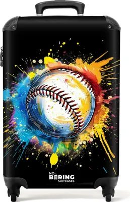 Produktbild von NoBoringSuitcases.com Hartschalen Handgepäck Koffer 55x35x20 cm, 36L, Graffiti Sport: Baseball, Reisekoffer mit 4 Rollen