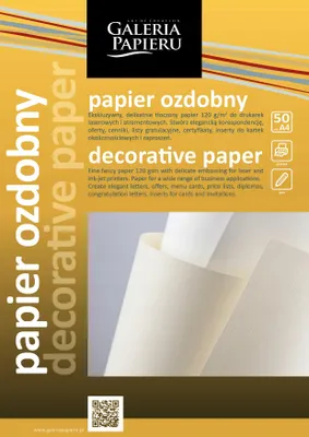 Image de Papier décoratif A4 Rayures - 230 g, ivoire, 20 flles
