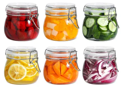Obrázok produktu pre Omgoods – Súprava 6 vzduchotesných sklenených dóz s vekom, objem 500 ml