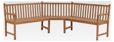 Produktbild von Eckbank 185x185x90 cm Massivholz Teak Sitzbank für Garten, Terrasse und Balkon