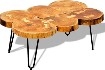 Produktbild von Couchtisch 35 cm 6 Baumscheiben Massivholz Akazie