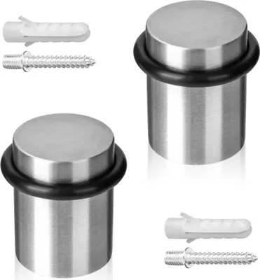 Produktbild von ECENCE Türstopper Boden zum Schrauben 2x Türaufhalter Edelstahl Ø30x40mm Door stopper gebürstet