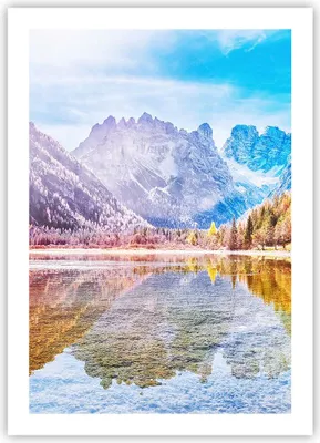 Produktbild von Poster - Poster ohne Rahmen - Herbst Landschaft Berge - 50x70 cm - Wand Bild - Wanddeko - Wandbilder - Kunstposter - Wandposter - Bilder - Kunstdruck - Wanddekoration - Wandbild - P2XPA50x70-4624