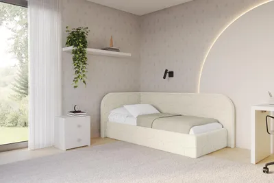 Produktbild von ALTDECOR Jugendbett mit Bettkasten JAXY - 80x200 - Beige - Quelle 02 - Bett mit Matratze - Rechts angeordnet - Einzelbett mit Stauraum - Polsterbett Kinderbett