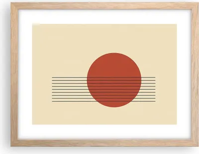 Produktbild von Gerahmtes Poster - Rahmen in heller Eiche - Abstraktion Linien Rad - 40x30 cm - Wand Bild - Wanddeko - Wandbilder - Wandposter - Bilderrahmen - Bilder - Kunstdruck - Wandbild - P2NAA40x30-4230