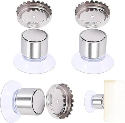 Produktbild von Set mit 3 magnetischen Seifenschalen aus Edelstahl – kein Bohren erforderlich, integrierter Saugnapf – für Küche/Badezimmer