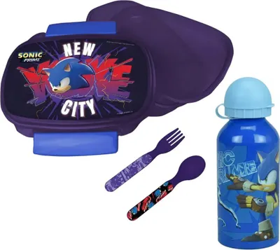 Produktbild von Sonic the Hedgehog 4 teiliges Lunch Set Brotdose Besteck Alu-Trinkflasche