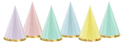 Immagine prodotto di Cappelli da festa pastello 16cm 6pz