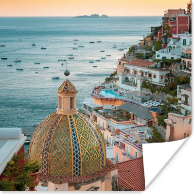 Produktbild von MuchoWow® Poster Italien - Positano - Meer 50x50 cm - Wohnzimmerdekoration