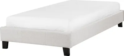 Zdjęcie produktu dla BELIANI Łóżko jasnoszare tapicerowane 90 x 200 cm jednoosobowe ze stelażem bez zagłówka