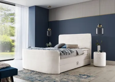 Produktbild von YOURHOUSE24 Boxspringbett Plaza Bonell-Matratze und Topper, mit zwei Bettkästen für die Bettwäsche, kontinentales Bett, kontinentales Bett (Farbe: Poso 38, Größe: 160x200 cm)