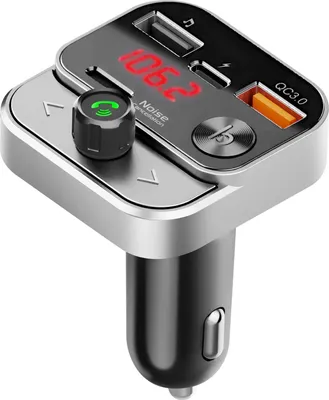 Produktbild von Swissten, FM-Transmitter Auto Bluetooth Musik-Streaming USB-C USB-Ladegerät, Schwarz