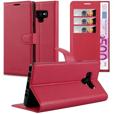 Immagine prodotto di Cadorabo custodia per Samsung Galaxy NOTE 9 custodia protettiva in rosso custodia per cellulare custodia cover chiusura magnetica