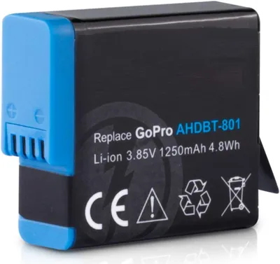 Produktbild von LogiCell Li-Ion Akku 1250mAh für GoPro Hero (2018) Hero 5 Hero 6 Hero 7 Hero 8 Black, AHDBT-801, AHDBT-701, AHDBT-501, AABAT-001