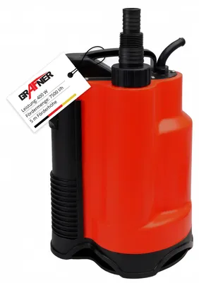 Immagine prodotto di Pompa per acque reflue di drenaggio Grafner 400 watt fino a 7500 l/h di portata, con interruttore a galleggiante, aspirazione piatta fino a 25 mm, corpi estranei Ø16mm, pompa sommergibile di drenaggio pompa a pressione per pozzetto