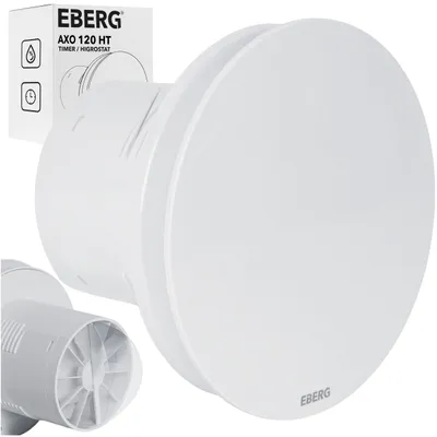 Zdjęcie produktu dla EBERG AXO 100 HT Wentylator Łazienkowy 100 mm Higrostat Timer Biały