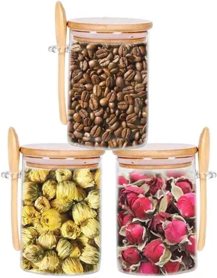 Produktbild von PromoHome® Luftdichte Küchengläser Set aus 3 - 600ml Glas Vorratsbehälter