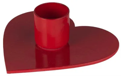 Produktbild von IB Laursen Kerzenhalter HERZ Rot für 1 Stabkerze Kerzenständer
