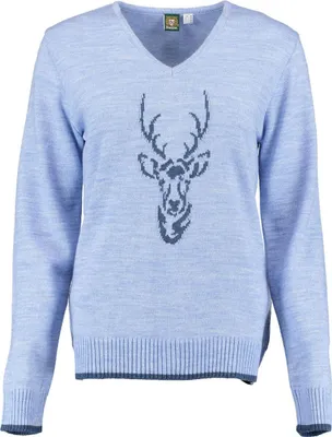 Produktbild von Damen Trachten Wolljanker Strickjacke Tracht Weste , Größe:38, Farbe:Mittelblau