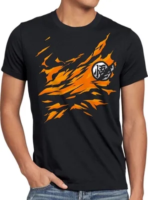 Produktbild von style3 Goku Brust T-Shirt Herren son-goku dragon z super saiyan turtle