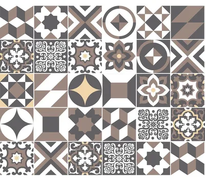 Image de Autocollants décoratifs pour meubles – 30 autocollants Renaudo imitant des carreaux de ciment – 30 autocollants de 15 x 15 cm