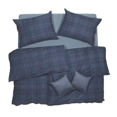 Produktbild von SCANquilt povlečení KLASIK SOFT kostky modrá 100% bavlna 140 x 200/70 x 90 cm