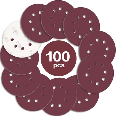 Zdjęcie produktu dla Papier ścierny 125mm z rzepem, gradacja P2000, 8 otworów, 100 sztuk, do szlifierki oscylacyjnej