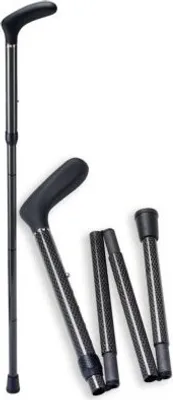 Produktbild von Carbonstock mit Softtouch-Griff, faltbar Raute schwarz>>>>