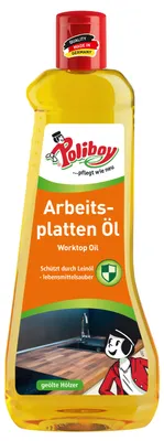 Produktbild von Poliboy Arbeitsplatten Öl - für unbehandelte und geölte Hölzer - schützt vor Wasser und Schmutz - 500ml