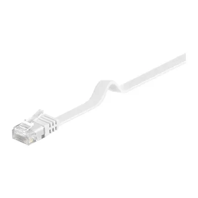Produktbild von Goobay 95156 Plochý prepojovací kábel CAT 6, U/UTP, biely, 10 m - medený materiál