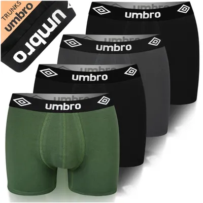 Zdjęcie produktu dla UMBRO bokserki męskie bawełniane 4 pack | Doskonały komfort, jakość | Elastyczne, miękkie majtki dla mężczyzn | Idealne dopasowanie, L